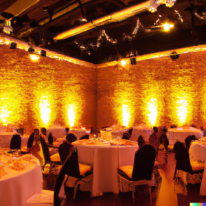 a venue with amber lights